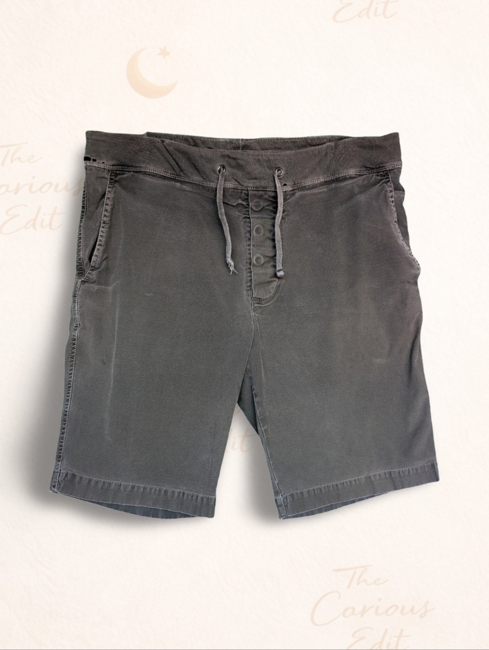 James Perse Men's Drawstring Shorts Size 4 Charcoal Casual Lounge